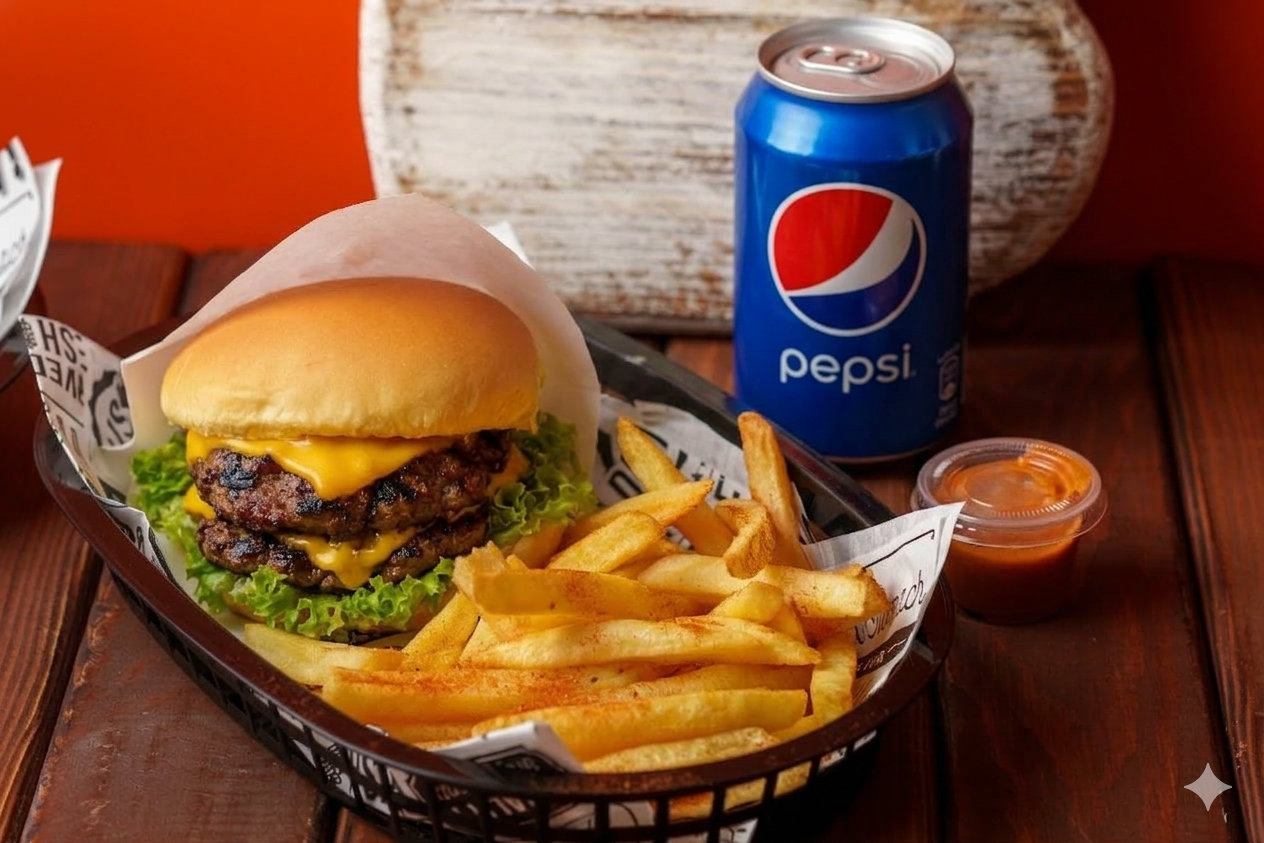 Double Camel Meat Burger Combo
